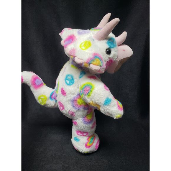 Build A Bear Colorful Peace & Love Triceratops Dinosaur Plush Stuffed Animal - Picture 4 of 9